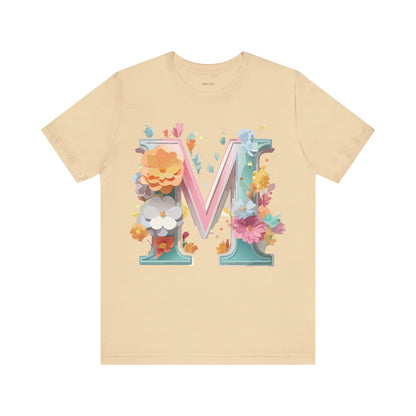 Natural Cotton Tee Shirt - Letters Collection - M Printify