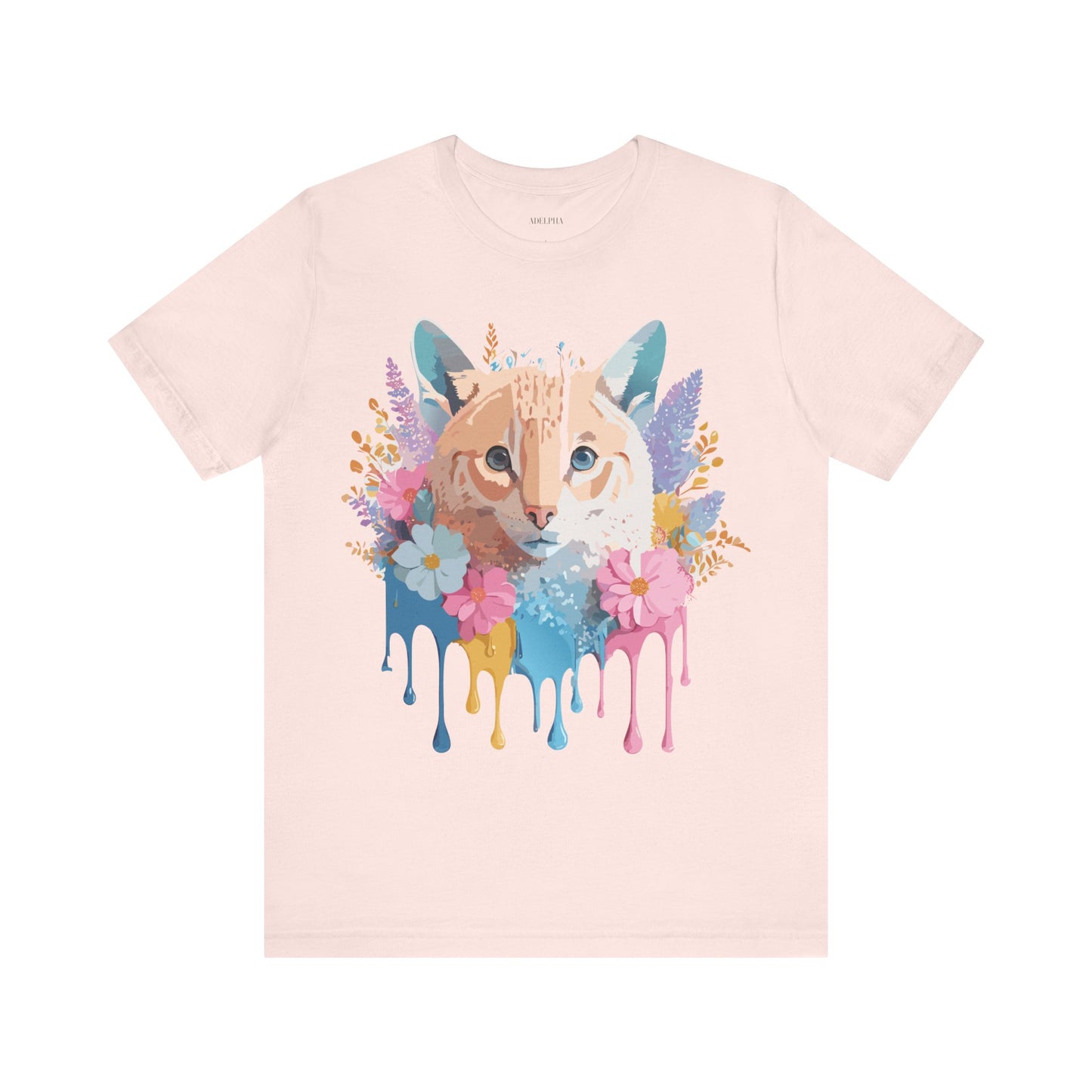 Natural Cotton Tee Shirt with Cat