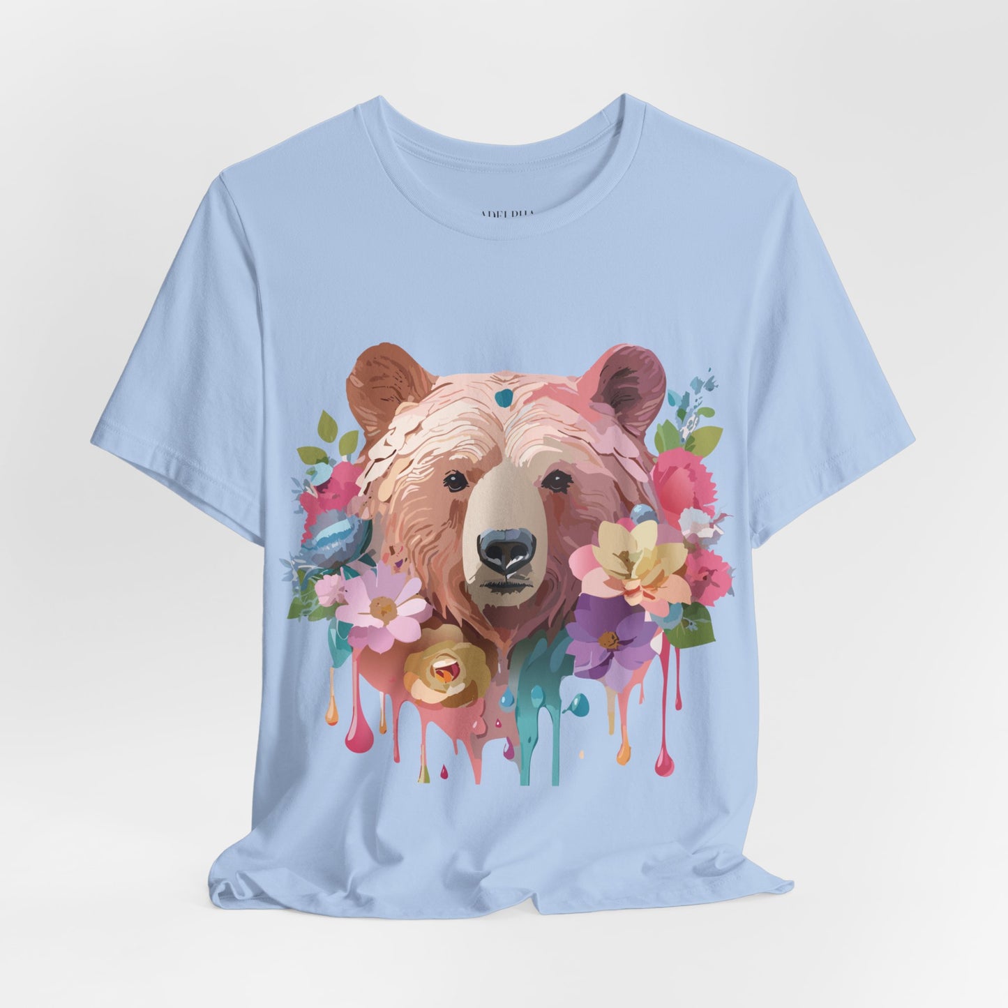 Natural Cotton Tee Shirt with Bear