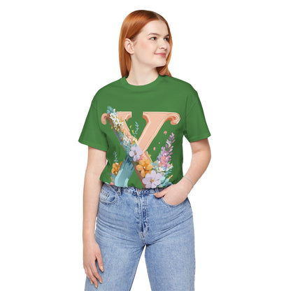 Natural Cotton Tee Shirt - Letters Collection - X Printify