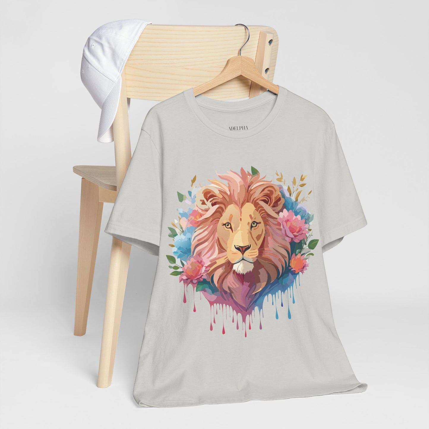 Natural Cotton Tee Shirt with Lion