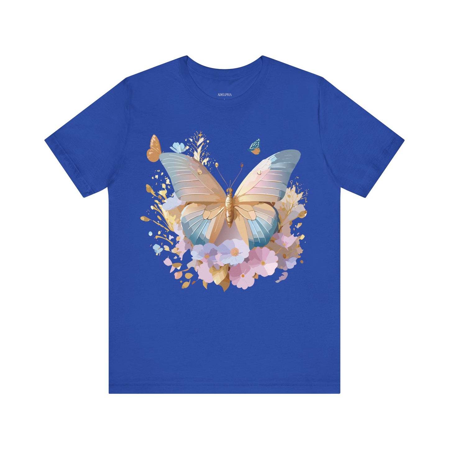 Natural Cotton Tee Shirt with Butterfly