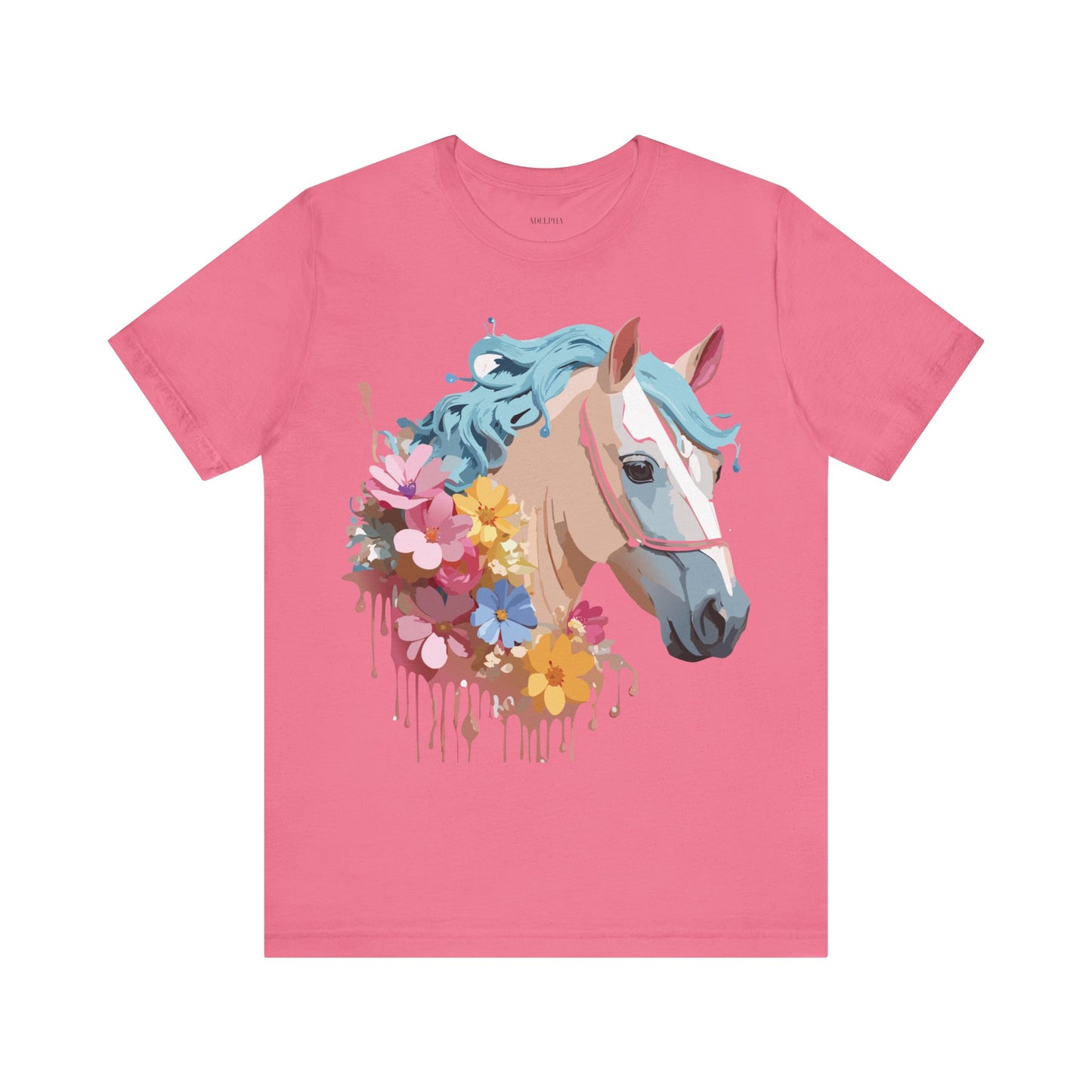 Natural Cotton Tee Shirt with Horse