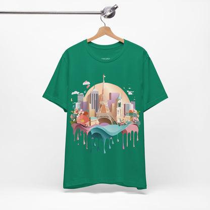 Natural Cotton Tee Shirt - Beautiful Places Collection - Paris Printify