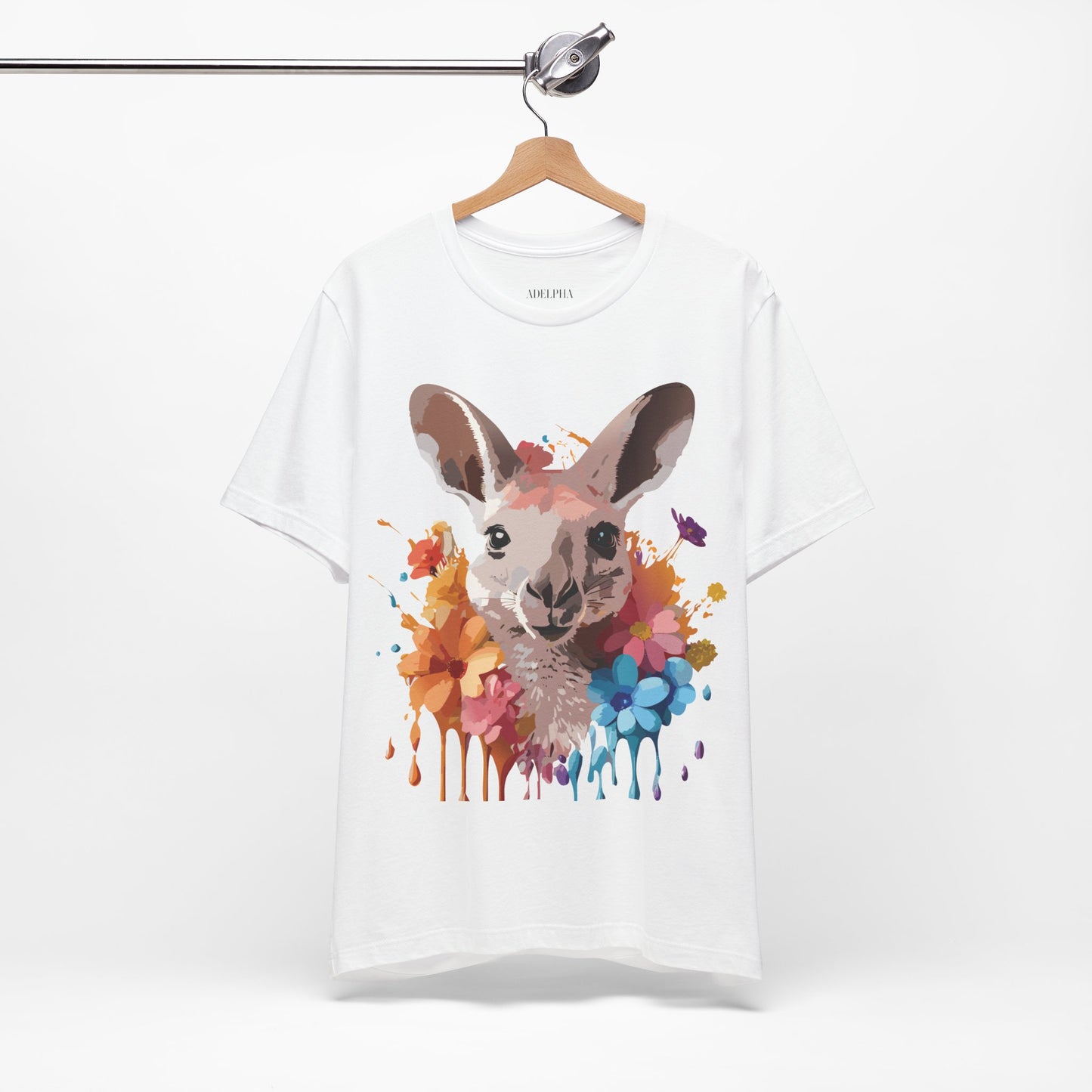 Natural Cotton Tee Shirt with Kangaroo