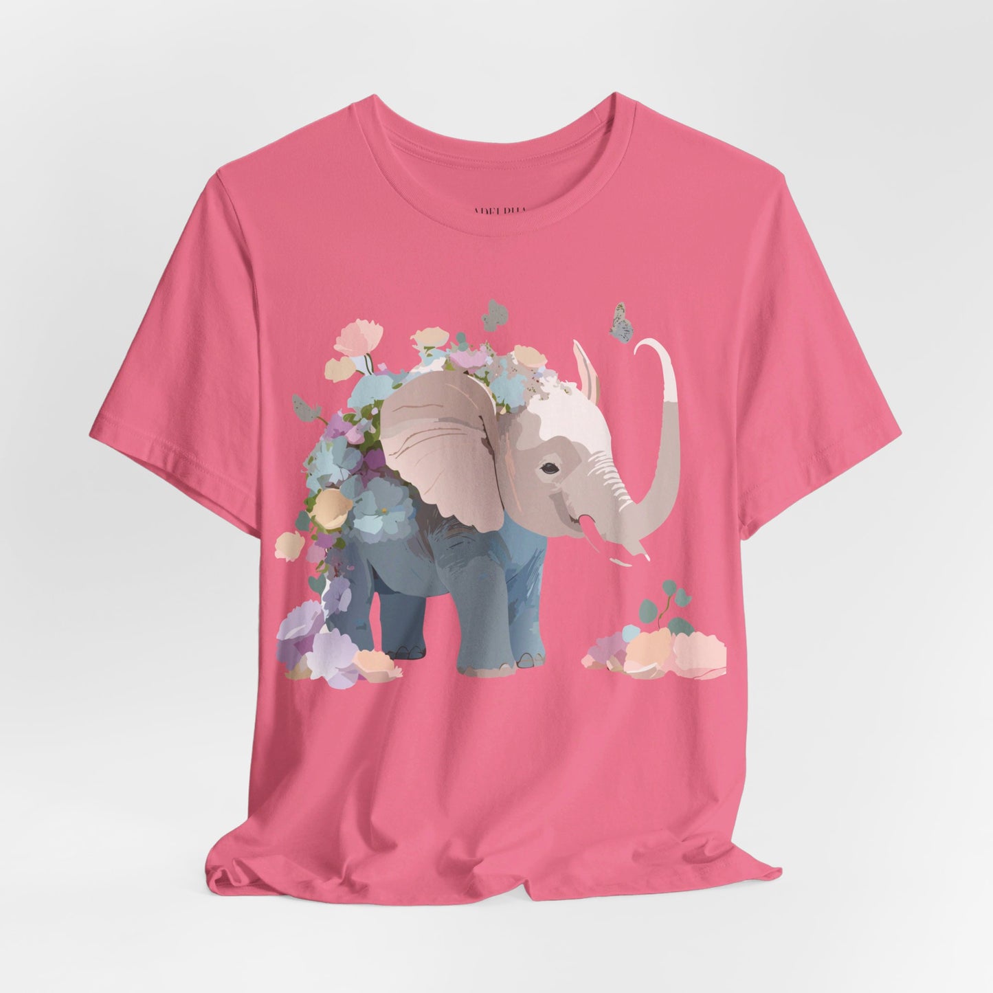 Natural Cotton Tee Shirt with Elephant