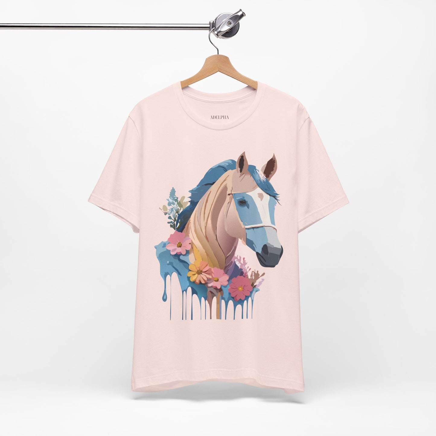 Natural Cotton Tee Shirt with Horse