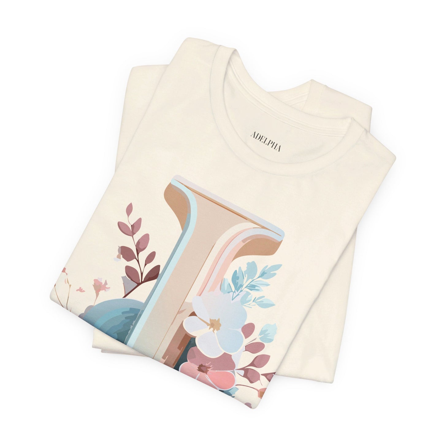 Natural Cotton Tee Shirt - Letters Collection - J