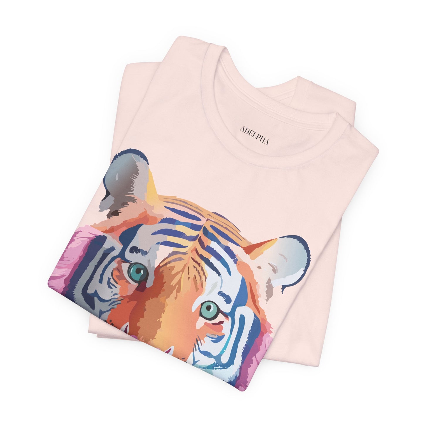 Natural Cotton Tee Shirt with Tiger