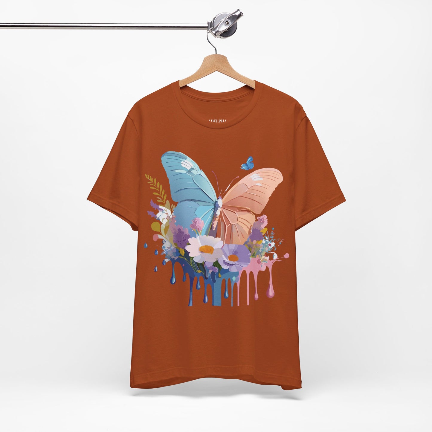 T-Shirt aus natürlicher Baumwolle mit Schmetterling