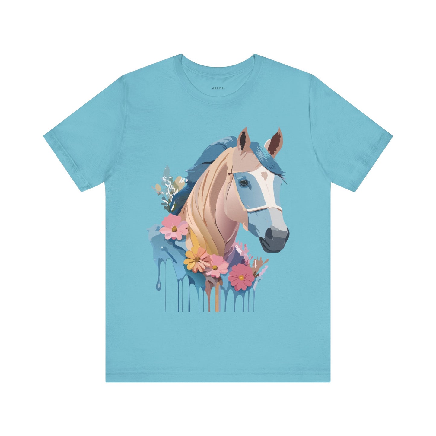 Natural Cotton Tee Shirt with Horse