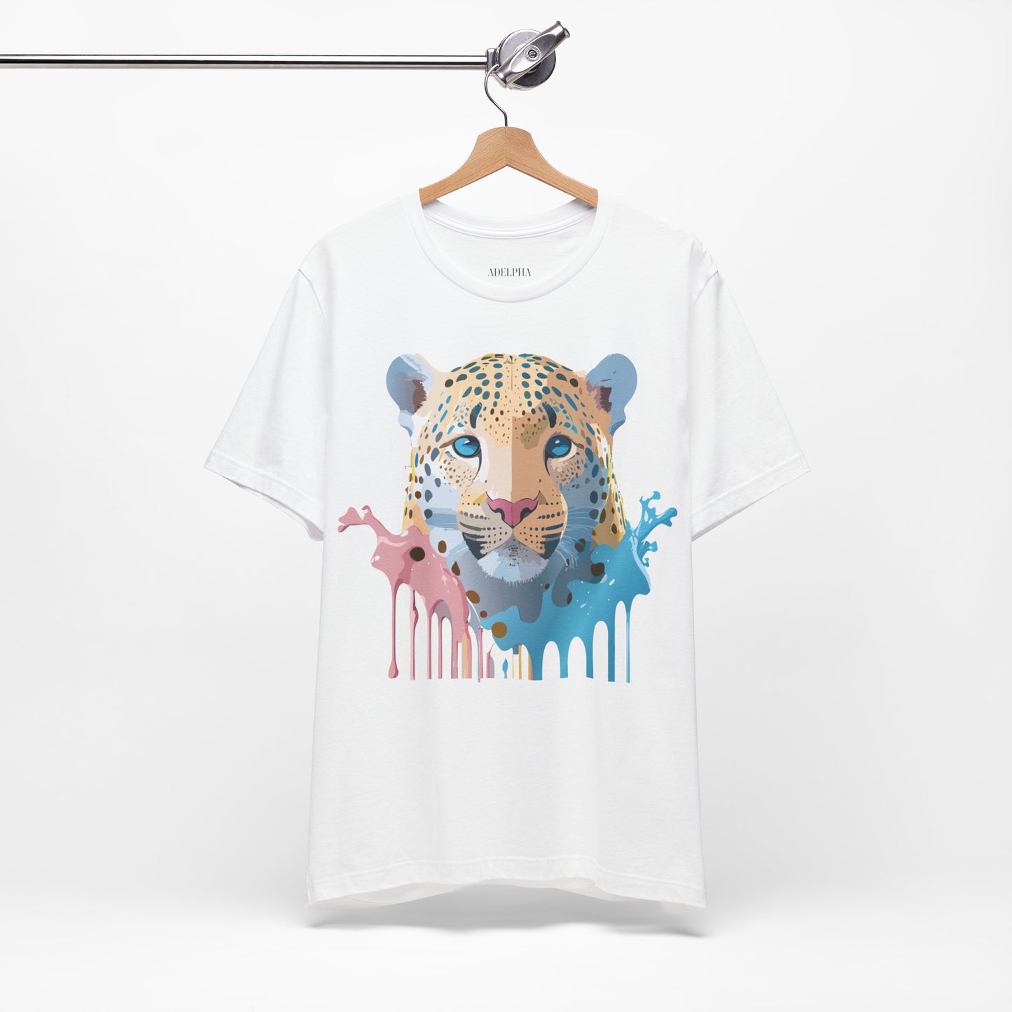 Natural Cotton Tee Shirt with Cheetah