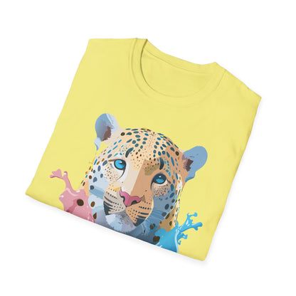 Unisex Cheetah Print Gildan Softstyle 64000 Short Sleeve T Shirt