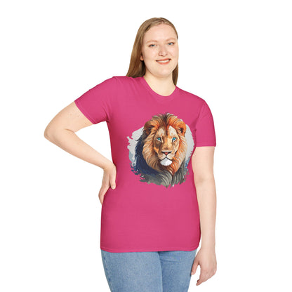 Lion Shirt Unisex Animal Tee Gildan Softstyle 64000 100 Percent Ring Spun Cotton