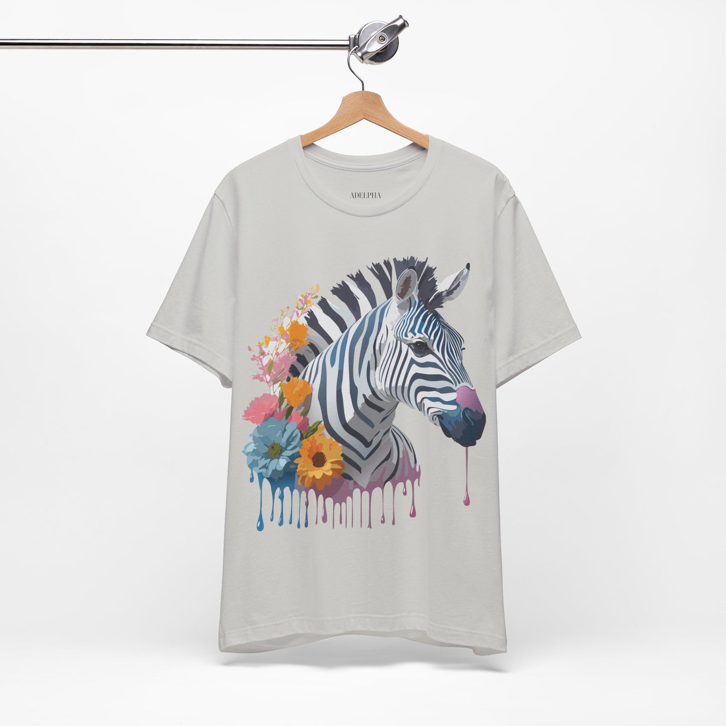 Natural Cotton Tee Shirt with Zebra