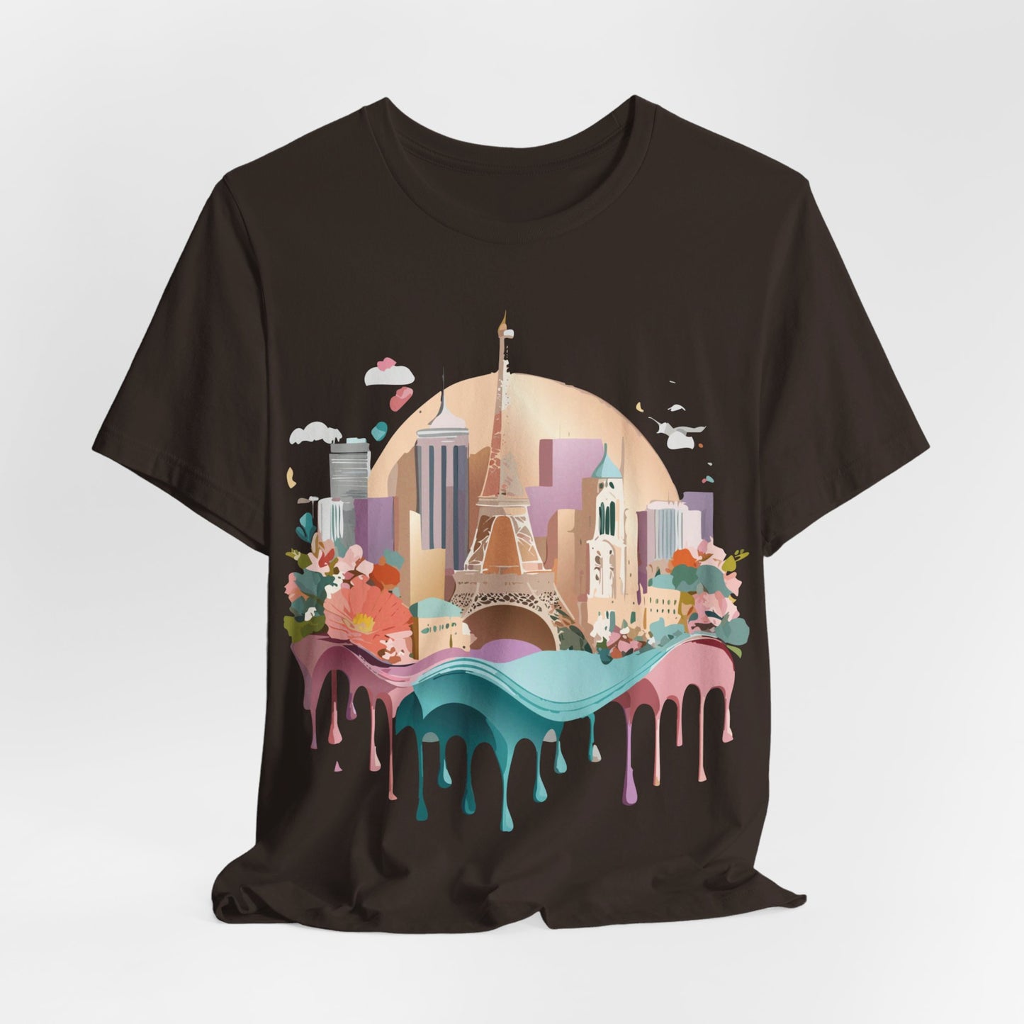 Natural Cotton Tee Shirt - Beautiful Places Collection - Paris Printify