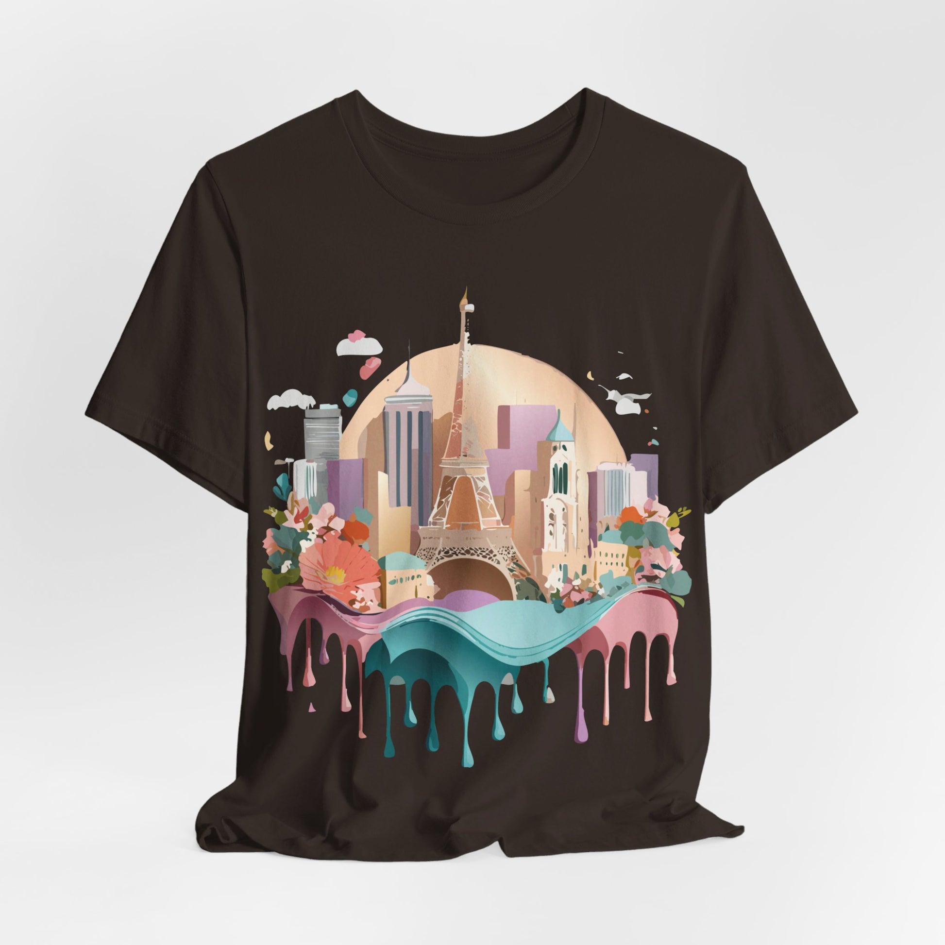 Natural Cotton Tee Shirt - Beautiful Places Collection - Paris Printify