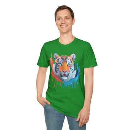 Unisex Tiger Tee Gildan Softstyle Animal Print Shirt Ring Spun Cotton