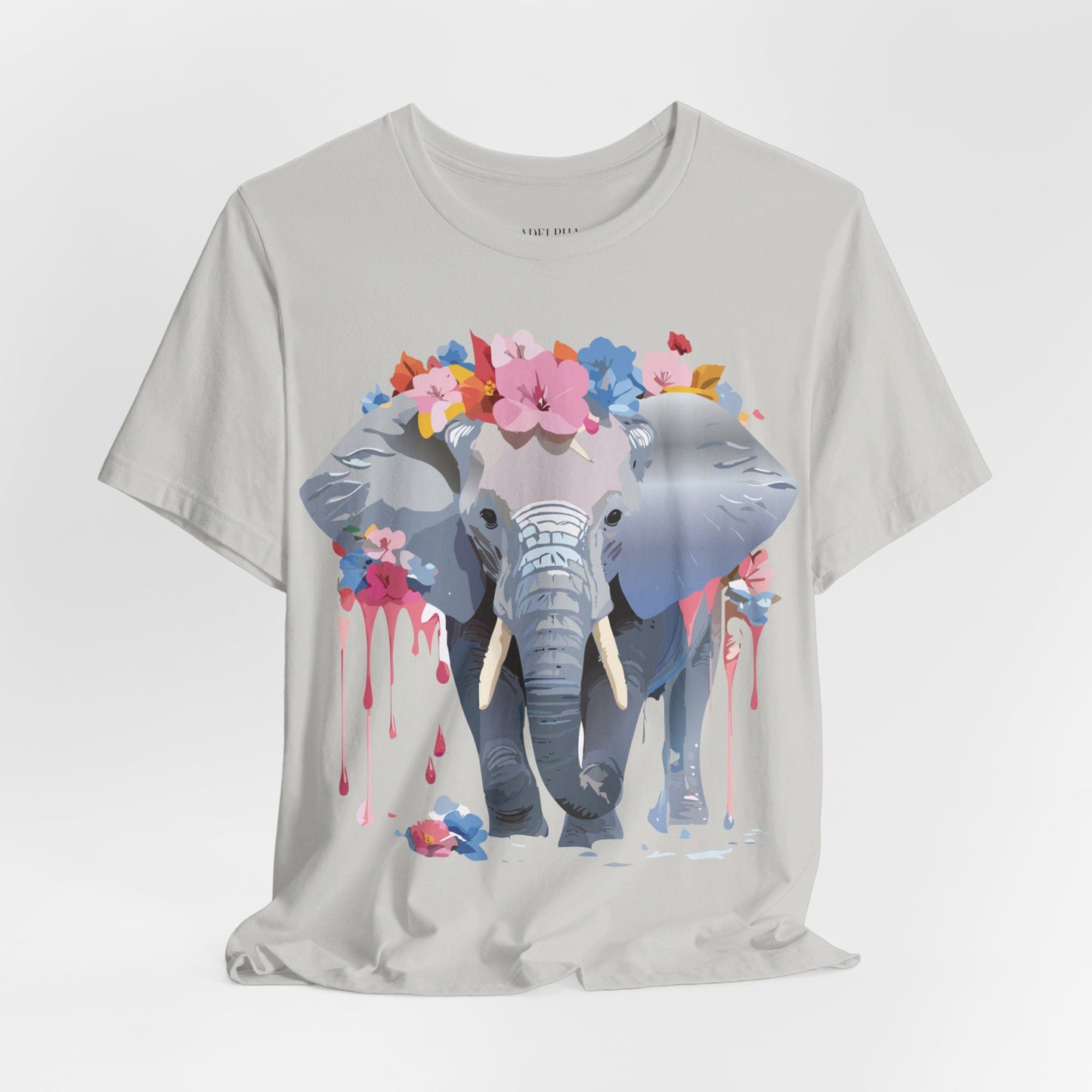 T-shirt en coton naturel avec motif éléphant