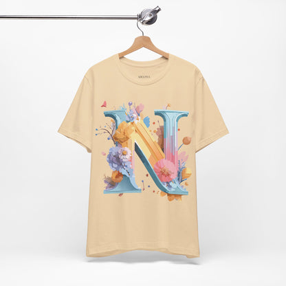 Natural Cotton Tee Shirt - Letters Collection - N Printify