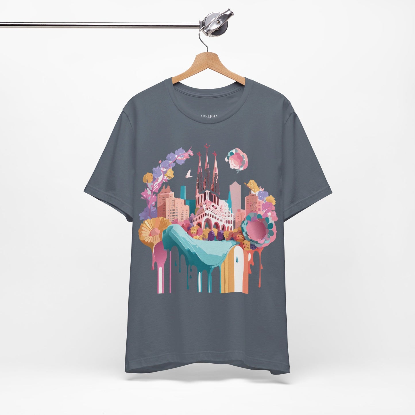 Natural Cotton Tee Shirt - Beautiful Places Collection - Barcelona