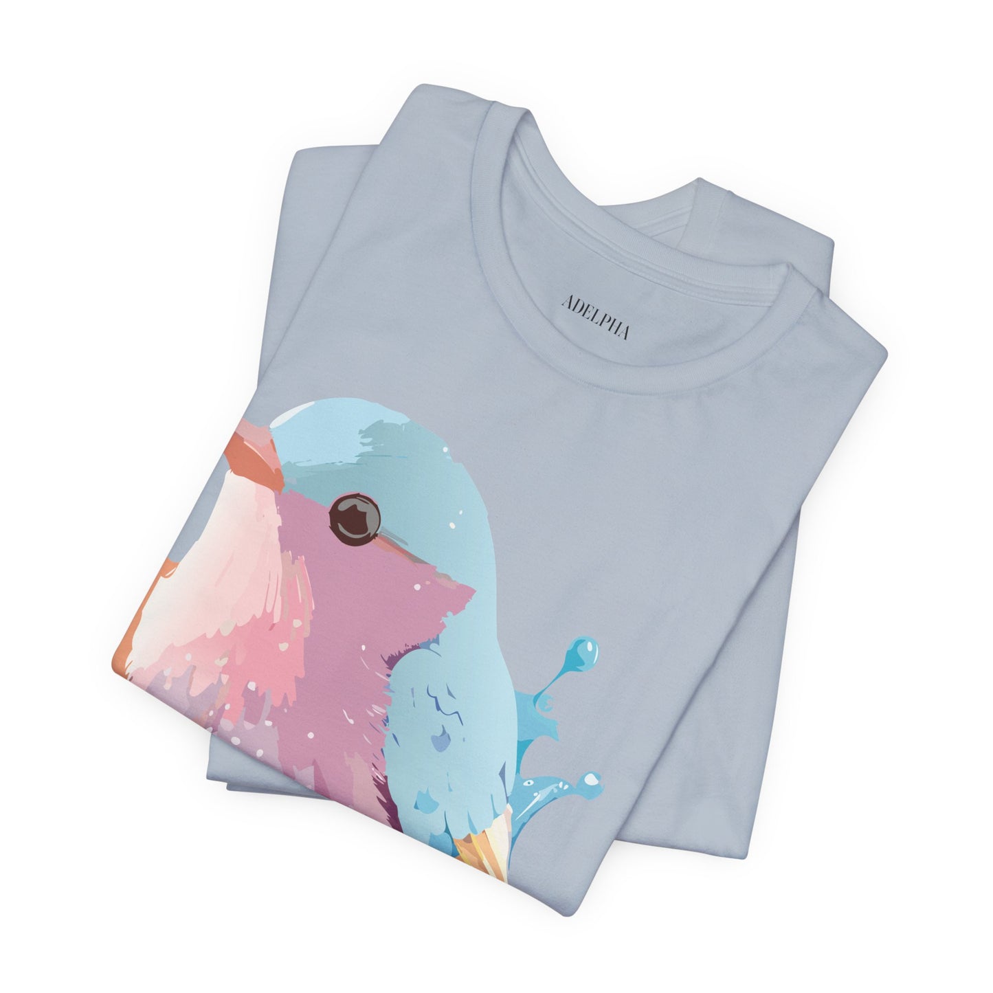 Natural Cotton Tee Shirt with Bird