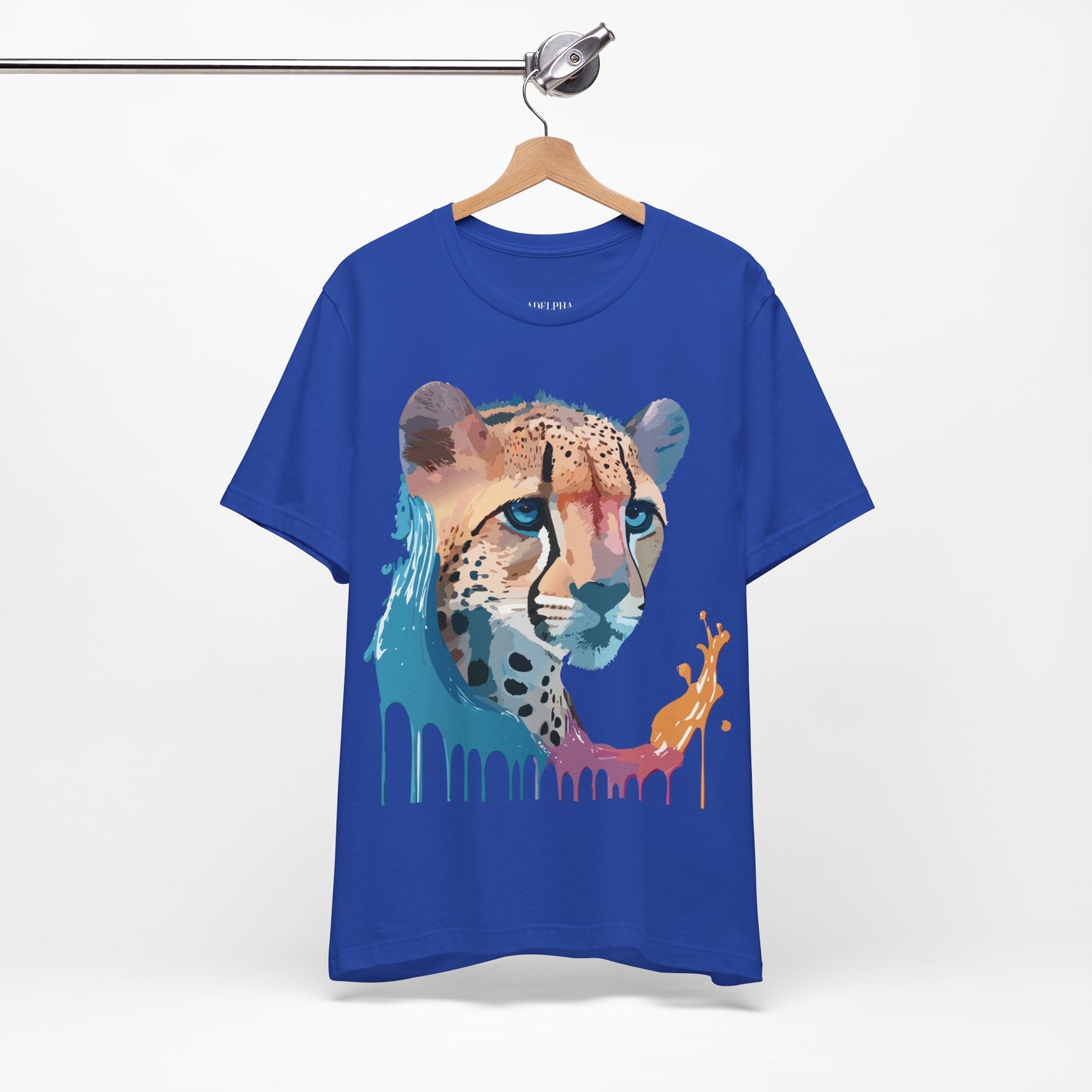 Natural Cotton Tee Shirt with Cheetah