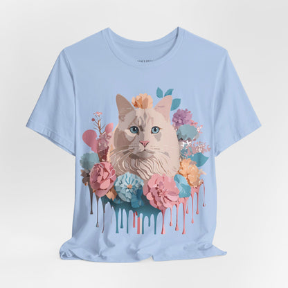 Natural Cotton Tee Shirt with Cat Printify