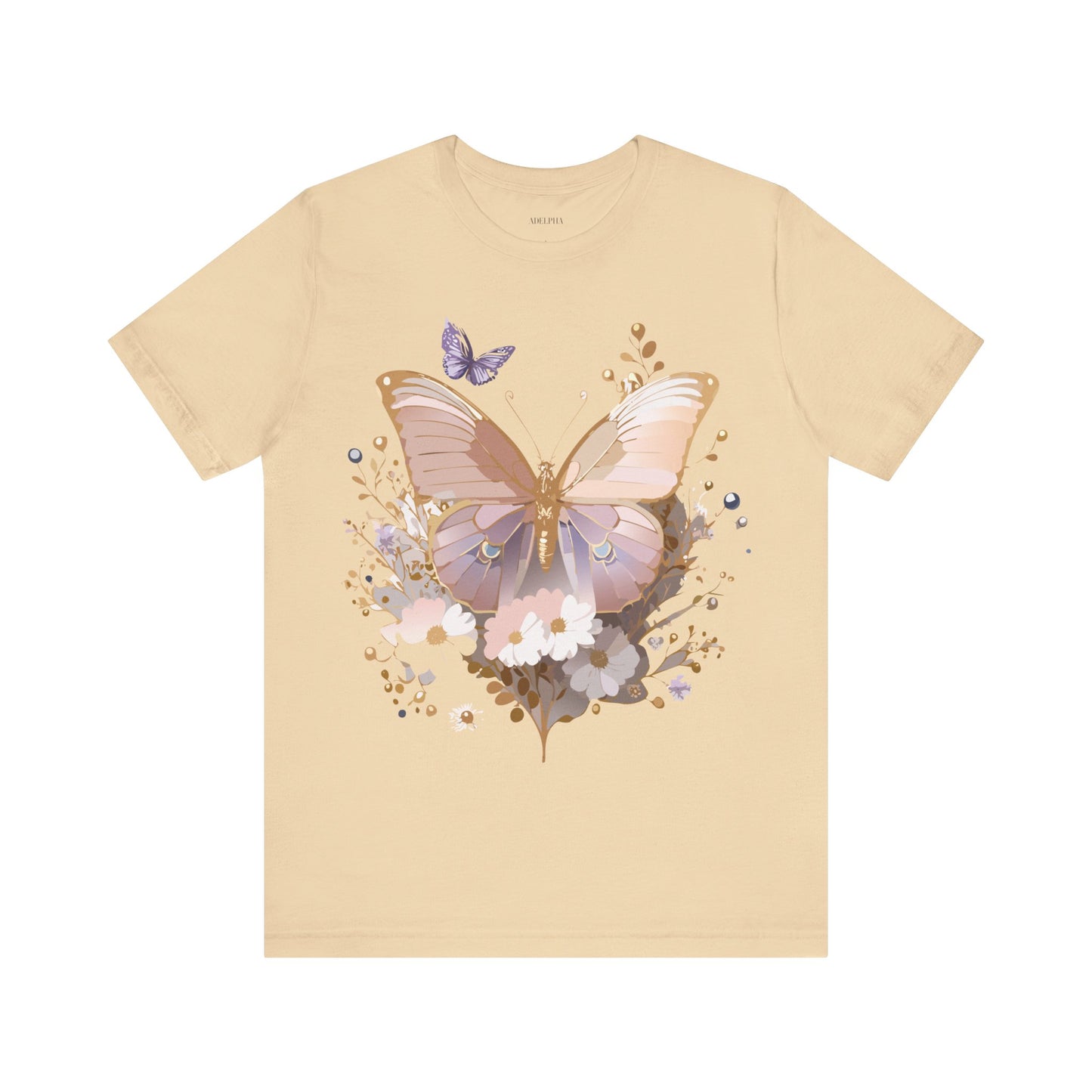 T-shirt en coton naturel avec papillon