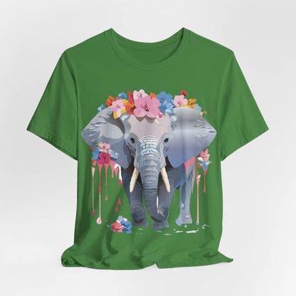 Natural Cotton Tee Shirt with Elephant Printify