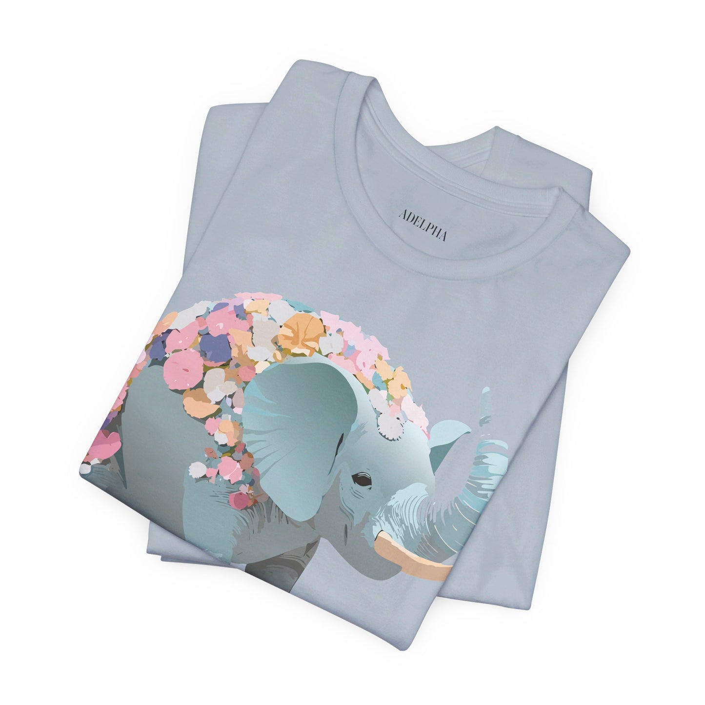 T-shirt en coton naturel avec motif éléphant