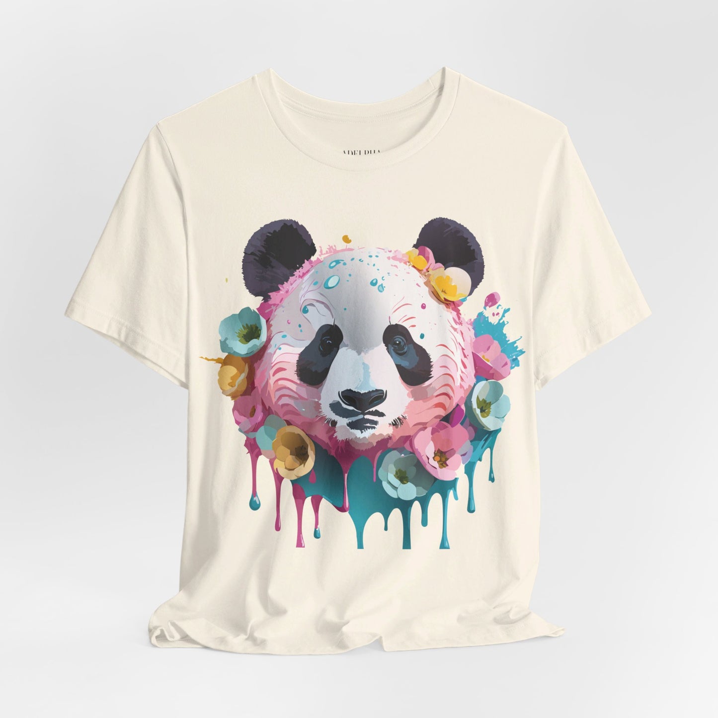 Natural Cotton Tee Shirt with Panda