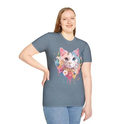 Cat Shirt Unisex Softstyle Tee 100 Percent Ring Spun Cotton Kitten Tee