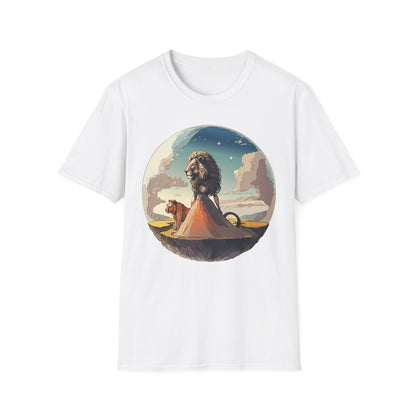 Lion Graphic T Shirt Unisex Softstyle 64000 Gildan 100 Percent Cotton Tee