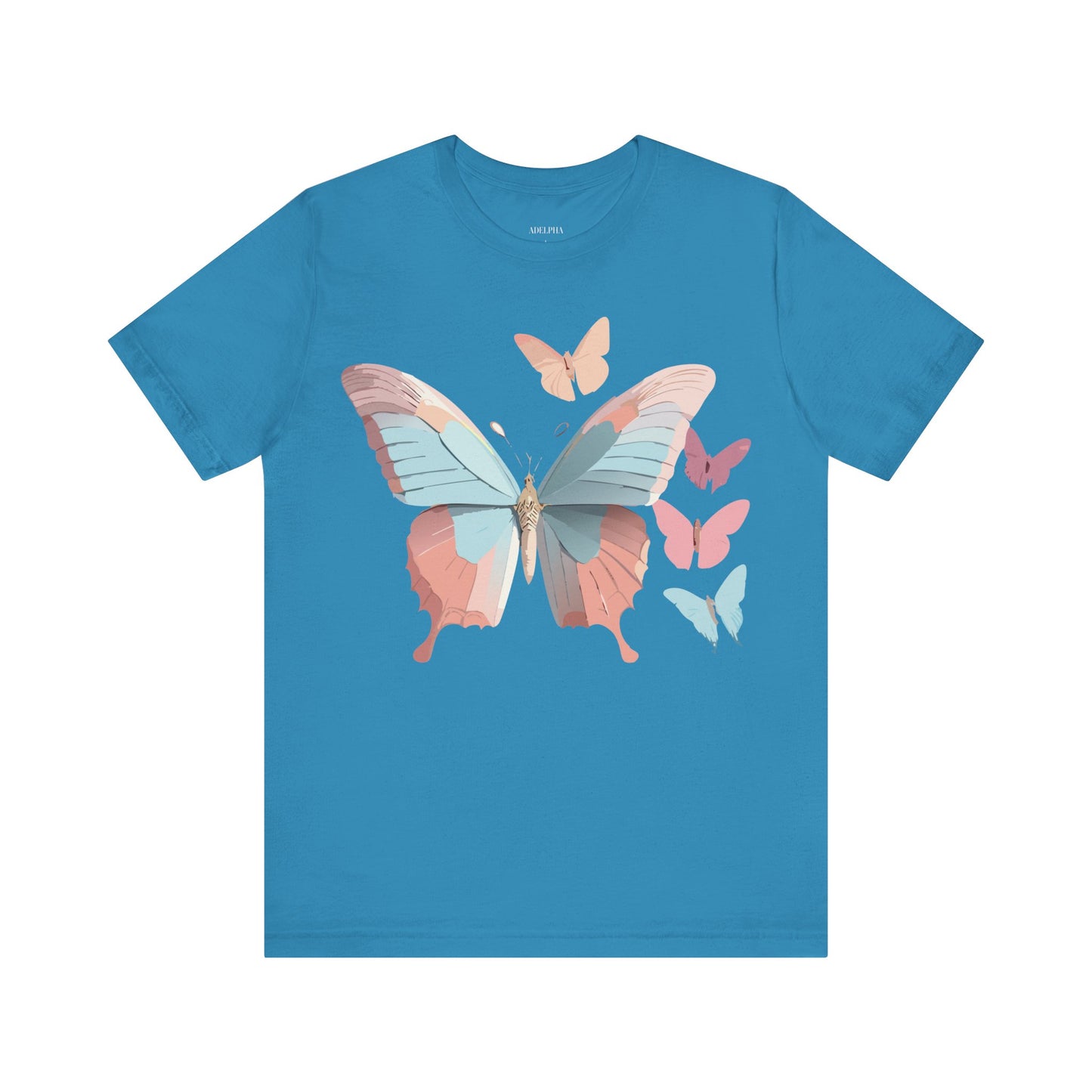 Natural Cotton Tee Shirt with Butterfly