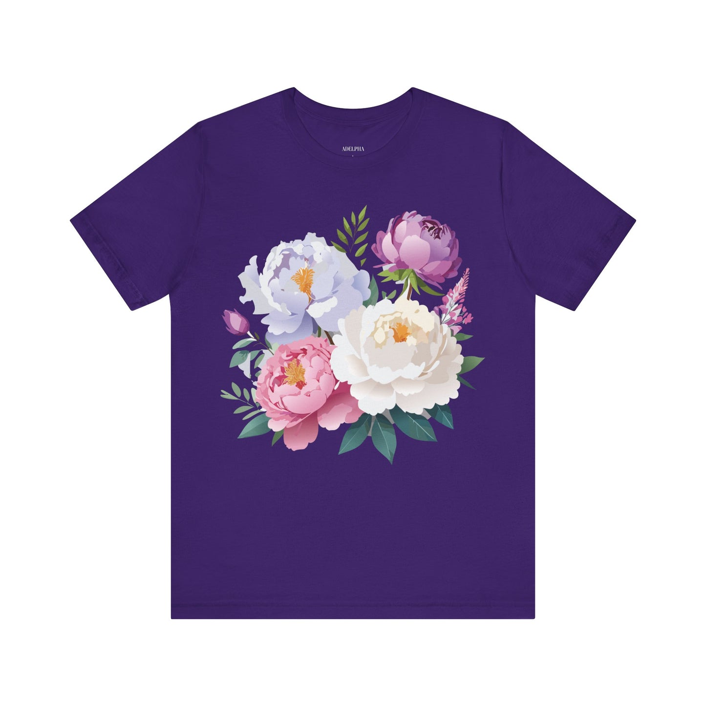 T-shirt en coton naturel avec fleurs