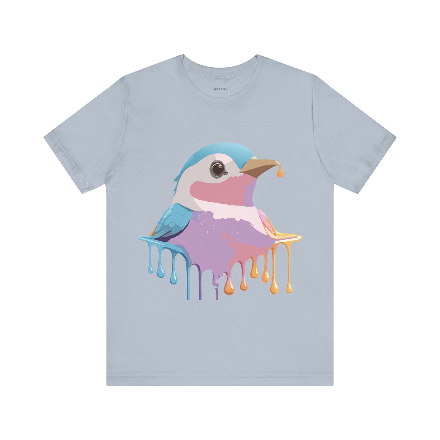 Natural Cotton Tee Shirt with Bird