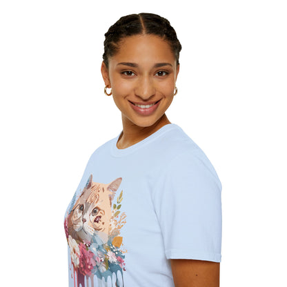 Cat Shirt Unisex Cat Tee Kitten Print Softstyle Gildan 64000
