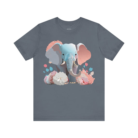 T-Shirt aus natürlicher Baumwolle mit Elefant