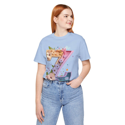 Natural Cotton Tee Shirt - Letters Collection - Z Printify