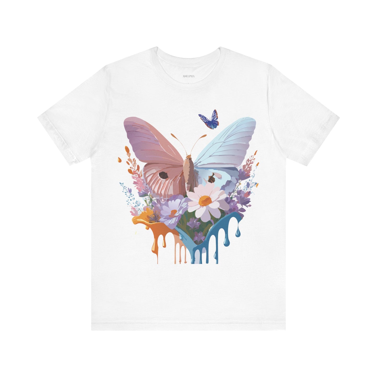 Natural Cotton Tee Shirt with Butterfly