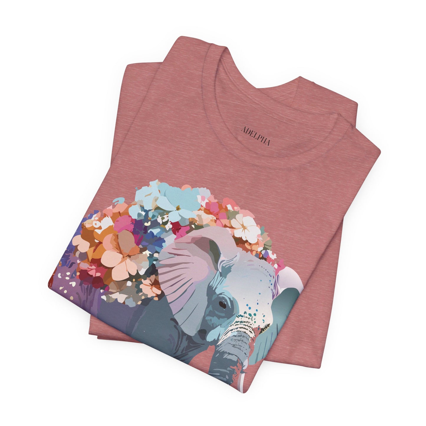 Natural Cotton Tee Shirt with Elephant