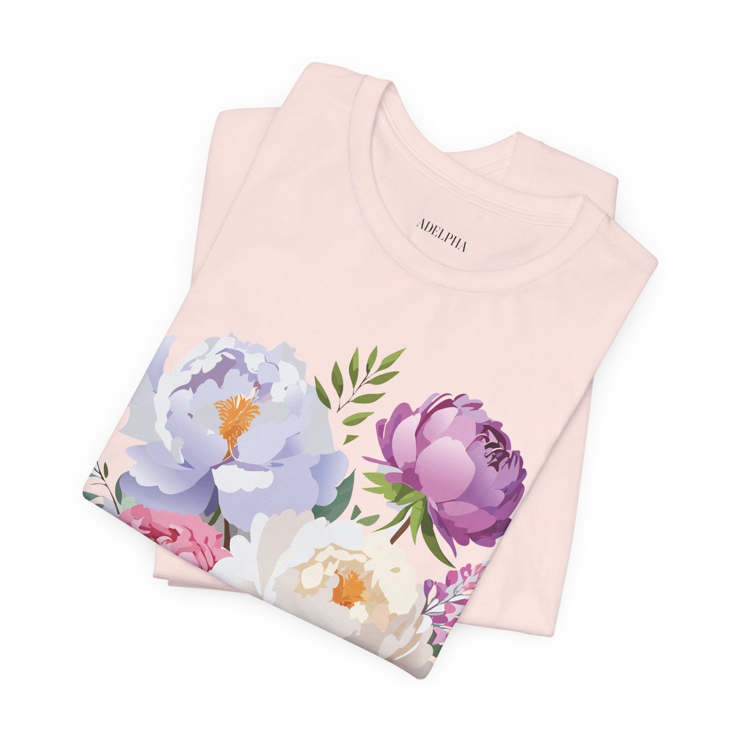 T-shirt en coton naturel avec fleurs