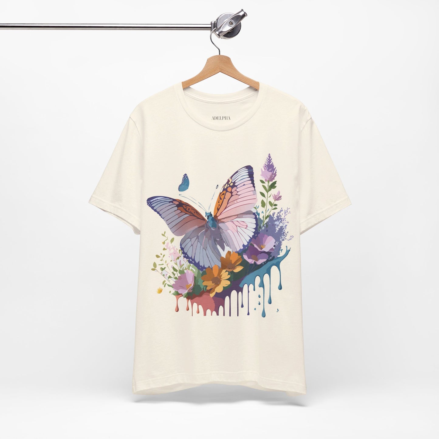 T-shirt en coton naturel avec papillon