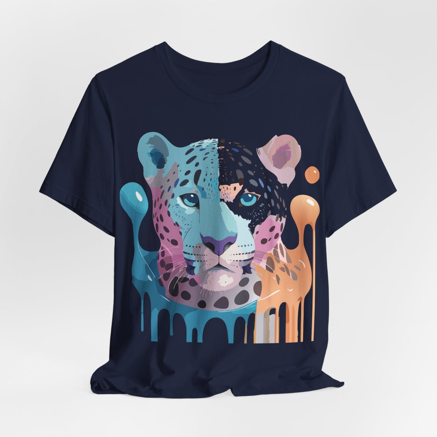 Natural Cotton Tee Shirt with Cheetah