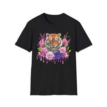 Tiger Print Shirt Unisex Animal Tee Softstyle Gildan 64000 Cotton