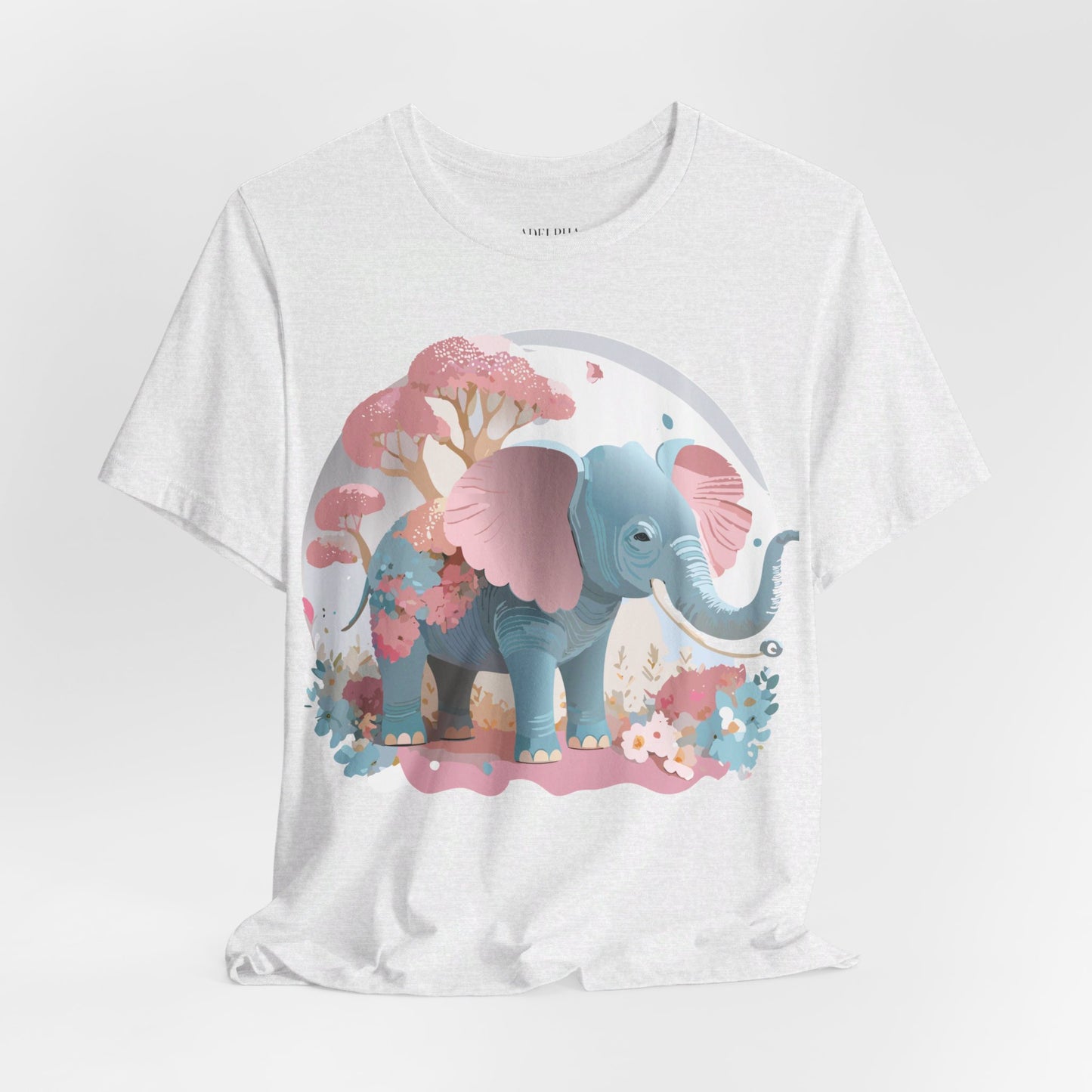 Natural Cotton Tee Shirt with Elephant