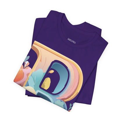 Natural Cotton Tee Shirt - Letters Collection - B Printify