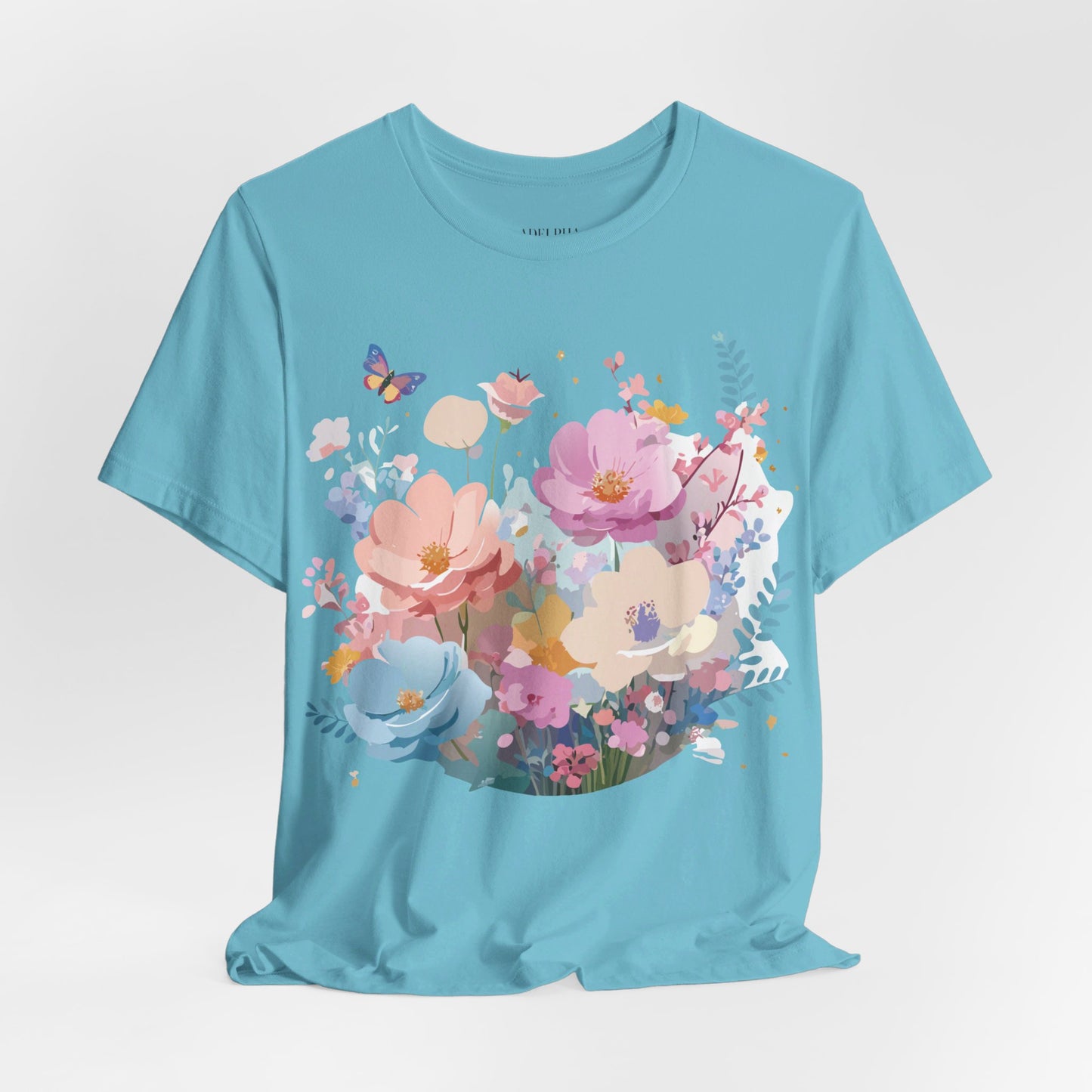 T-Shirt aus natürlicher Baumwolle mit Blumen