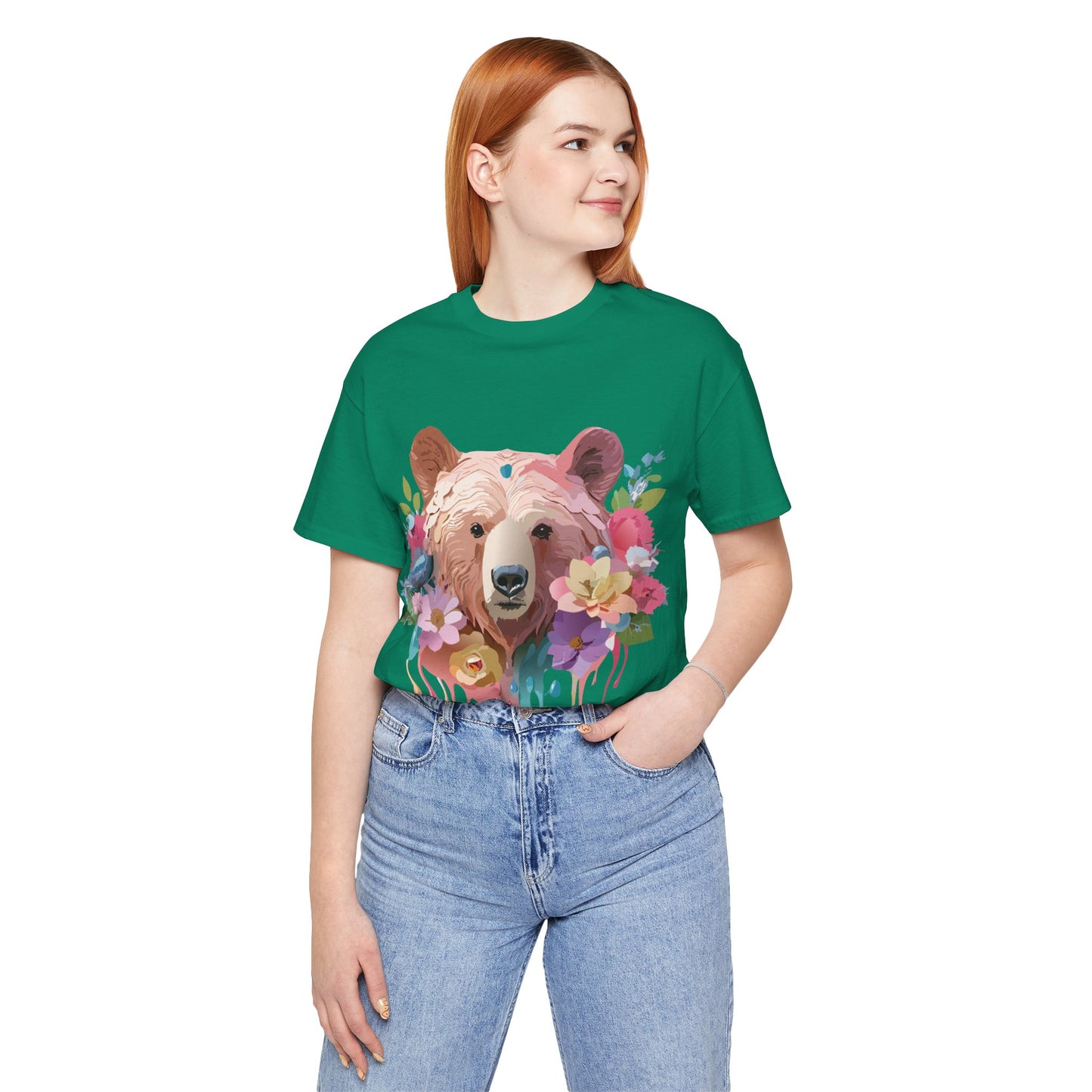 Natural Cotton Tee Shirt with Bear